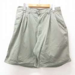 W33★古着 エディーバウアー ショート パンツ ショーツ メンズ 90年代 90s コットン ベージュ系 カーキ 25jun11 中古 ボトムス 短パン ショーパン ハーフ