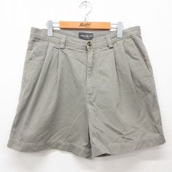 【50%OFF】W35★古着 エディーバウアー ショート パンツ ショーツ メンズ コットン 濃緑 グリーン 25jun11 中古 ボトムス 短パン ショーパン ハーフ