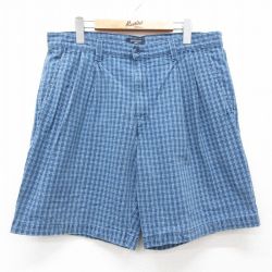 W36★古着 ドッカーズ ショート パンツ ショーツ メンズ コットン 紺他 ネイビー チェック 25jun11 中古 ボトムス 短パン ショーパン ハーフ