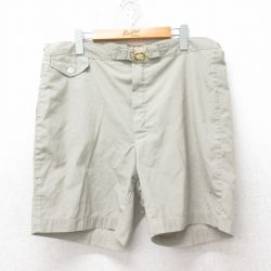 W37★古着 ショート パンツ ショーツ メンズ 80年代 80s タロン 薄グレー 25jun11 中古 ボトムス 短パン ショーパン ハーフ