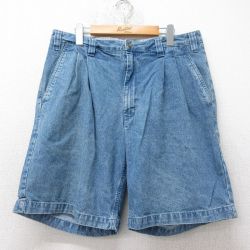 【50%OFF】W36★古着 セントジョンズベイ ショート パンツ ショーツ メンズ 00年代 00s コットン 紺 ネイビー デニム 【spe】 25jun11 中古 ボトムス 短パン ショーパン ハーフ