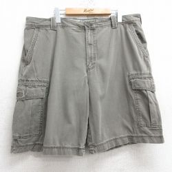 W39★古着 IZOD ショート カーゴ パンツ ショーツ メンズ 大きいサイズ コットン 茶 ブラウン 25jun11 中古 ボトムス 短パン ショーパン
