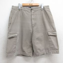 W35★古着 チャップス ショート カーゴ パンツ ショーツ メンズ 00年代 00s ダック地 コットン 濃ベージュ カーキ 25jun11 中古 ボトムス 短パン ショーパン