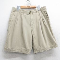 W35★古着 セントジョンズベイ ショート チノ パンツ ショーツ チノパン メンズ コットン ベージュ カーキ 25jun13 中古 ボトムス 短パン ショーパン