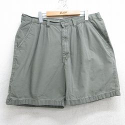 【20%OFF】W36★古着 ラングラー Wrangler ショート パンツ ショーツ メンズ コットン 濃緑系 グリーン 25jun13 中古 ボトムス 短パン ショーパン ハーフ