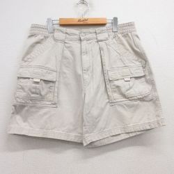 【20%OFF】W35★古着 セントジョンズベイ ショート ベイカー ブッシュ パンツ ショーツ メンズ コットン 薄ベージュ カーキ 25jun13 中古 ボトムス 短パン ショーパン