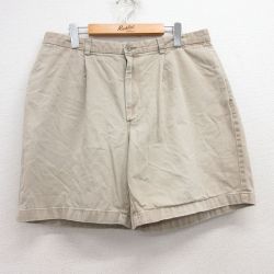 【50%OFF】W35★古着 ダナキャラン DKNY ショート チノ パンツ チノパン ショーツ メンズ コットン ベージュ カーキ 25jun13 中古 ボトムス 短パン ショーパン