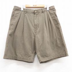 W35★古着 セントジョンズベイ ショート チノ パンツ チノパン ショーツ メンズ コットン 茶 ブラウン 25jun13 中古 ボトムス 短パン ショーパン