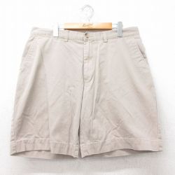W36★古着 ラルフローレン Ralph Lauren ブランド ショート チノ パンツ チノパン ショーツ メンズ 90年代 90s PROSPECT コットン ベージュ カーキ 25jun13 中古 ボトムス 短パン ショーパン