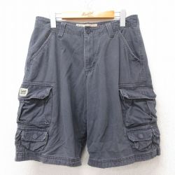 W33★古着 リー Lee ショート カーゴ パンツ ショーツ メンズ コットン グレー 25jun13 中古 ボトムス 短パン ショーパン
