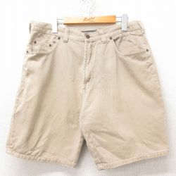 W34★古着 ルート66 ショート パンツ ショーツ メンズ 00年代 00s コットン ベージュ カーキ デニム 25jun13 中古 ボトムス 短パン ショーパン ハーフ