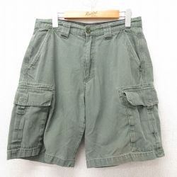 【50%OFF】W31★古着 ショート ボーイスカウト パンツ ショーツ メンズ ダック地 コットン 緑 グリーン 25jun13 中古 ボトムス 短パン ショーパン