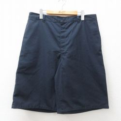 W35★古着 ディッキーズ Dickies ショート ワーク パンツ ショーツ メンズ 紺 ネイビー 25jun14 中古 ボトムス 短パン ショーパン