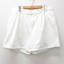 W34★古着 ショート パンツ ショーツ メンズ 90年代 90s コットン 白 ホワイト 25jun14 中古 ボトムス 短パン ショーパン ハーフ