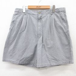 W36★古着 ショート パンツ ショーツ メンズ 90年代 90s コットン グレー 25jun14 中古 ボトムス 短パン ショーパン ハーフ