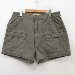 W36★古着 カベラス ショート ブッシュ パンツ ショーツ メンズ ダック地 コットン 濃緑 グリーン 25jun14 中古 ボトムス 短パン ショーパン