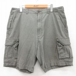 W36★古着 ウールリッチ WOOLRICH ショート カーゴ パンツ ショーツ メンズ コットン グレー系 25jun14 中古 ボトムス 短パン ショーパン