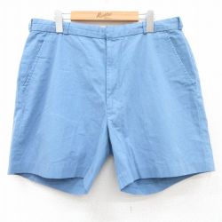 W36★古着 ショート パンツ ショーツ メンズ 90年代 90s 水色 25jun14 中古 ボトムス 短パン ショーパン ハーフ