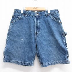 W36★古着 リーバイス Levis ショート ペインター パンツ ショーツ メンズ コットン 紺 ネイビー デニム 25jun14 中古 ボトムス 短パン ショーパン
