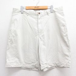 W36★古着 ブルックスブラザーズ BROOKS BROTHERS ブランド ショート パンツ ショーツ メンズ コットン 薄ベージュ カーキ 25jun14 中古 ボトムス 短パン ショーパン ハーフ