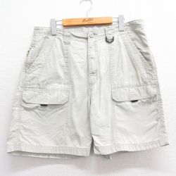 W37★古着 ラングラー Wrangler ショート ブッシュ パンツ ショーツ メンズ コットン 薄ベージュ カーキ 25jun14 中古 ボトムス 短パン ショーパン
