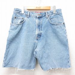【20%OFF】W33★古着 オールドネイビー OLD NAVY ショート パンツ ショーツ メンズ 00年代 00s コットン 紺 ネイビー デニム 25jun14 中古 ボトムス 短パン ショーパン ハーフ