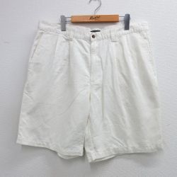 W39★古着 ドッカーズ ショート パンツ ショーツ メンズ 00年代 00s リネン 白 ホワイト 【spe】 25jun16 中古 ボトムス 短パン ショーパン ハーフ