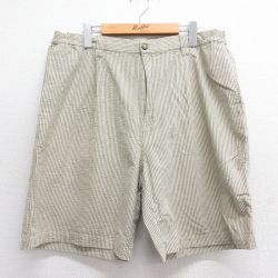 ショート パンツ シアサッカー ベージュストライプ W36 | 古着