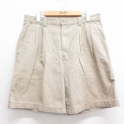 W34★古着 ドッカーズ ショート パンツ ショーツ メンズ コットン ベージュ カーキ 25jun16 中古 ボトムス 短パン ショーパン ハーフ