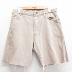 【20%OFF】W32★古着 ラングラー Wrangler ショート パンツ ショーツ メンズ 90年代 90s コットン USA製 ベージュ カーキ デニム 【spe】 25jun16 中古 ボトムス 短パン ショーパン ハーフ
