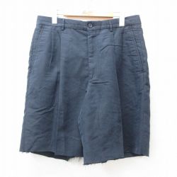 W34★古着 ショート パンツ ショーツ メンズ 紺 ネイビー 25jun17 中古 ボトムス 短パン ショーパン ハーフ
