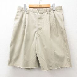 W34★古着 ドッカーズ ショート パンツ ショーツ メンズ コットン ベージュ カーキ 25jun17 中古 ボトムス 短パン ショーパン ハーフ