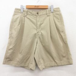 W34★古着 エディーバウアー ショート パンツ ショーツ メンズ コットン ベージュ カーキ 25jun17 中古 ボトムス 短パン ショーパン ハーフ