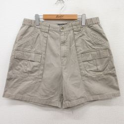 【50%OFF】W35★古着 ショート ブッシュ パンツ ショーツ メンズ コットン ベージュ系 カーキ 25jun17 中古 ボトムス 短パン ショーパン