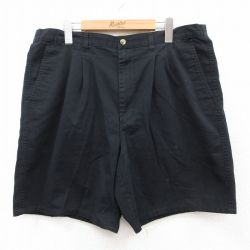 【50%OFF】W37★古着 ショート パンツ ショーツ メンズ 90年代 90s 黒 ブラック 25jun17 中古 ボトムス 短パン ショーパン ハーフ