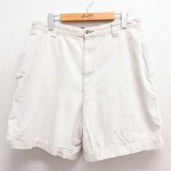 【50%OFF】W32★古着 トミーヒルフィガー TOMMY HILFIGER ショート ブランド コーデュロイ パンツ ショーツ メンズ 90年代 90s ワンポイントロゴ コットン 薄ベージュ カーキ 25jun17 中古 ボトムス 短パン ショーパン