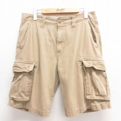 W33★古着 オールドネイビー OLD NAVY ショート カーゴ パンツ ショーツ メンズ ベージュ カーキ 25jun17 中古 ボトムス 短パン ショーパン