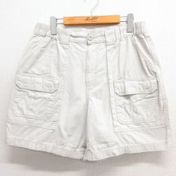 【50%OFF】W31★古着 ショート カーゴ パンツ ショーツ メンズ コットン 薄ベージュ カーキ 25jun17 中古 ボトムス 短パン ショーパン