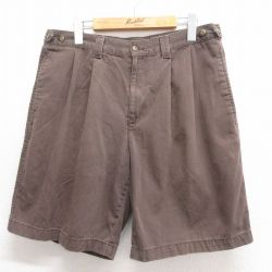 W33★古着 ドッカーズ ショート チノ パンツ チノパン ショーツ メンズ 00年代 00s コットン 茶 ブラウン 25jun17 中古 ボトムス 短パン ショーパン