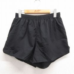 W33★古着 ショート トレーニング パンツ ショーツ メンズ 80年代 80s USA製 黒 ブラック 25jun17 中古 ボトムス 短パン ショーパン