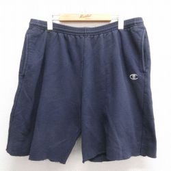 チャンピオン ショートスウェットパンツ ワンポイントロゴ ネイビー W35 | 古着