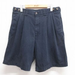 W33★古着 ドッカーズ ショート チノ パンツ チノパン ショーツ メンズ 00年代 00s コットン 紺 ネイビー 25jun17 中古 ボトムス 短パン ショーパン