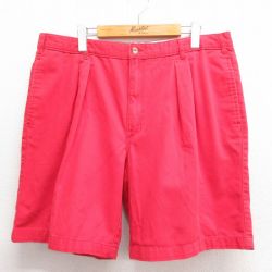 W36★古着 DUCKS UNLIMITED ショート パンツ ショーツ メンズ 90年代 90s コットン タロン 赤 レッド 25jun17 中古 ボトムス 短パン ショーパン ハーフ