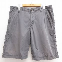 W37★古着 ラッキーブランド Lucky Brand ショート パンツ ショーツ メンズ コットン グレー 25jun18 中古 ボトムス 短パン ショーパン ハーフ