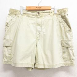 W37★古着 エルエルビーン LLBEAN ショート カーゴ パンツ ショーツ メンズ 00年代 00s コットン 薄黄緑 25jun18 中古 ボトムス 短パン ショーパン