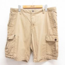 W37★古着 ドッカーズ ショート カーゴ パンツ ショーツ メンズ リップストップ コットン ベージュ カーキ 25jun18 中古 ボトムス 短パン ショーパン