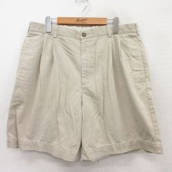 W36★古着 エルエルビーン LLBEAN ショート パンツ ショーツ メンズ 00年代 00s コットン ベージュ カーキ 25jun18 中古 ボトムス 短パン ショーパン ハーフ