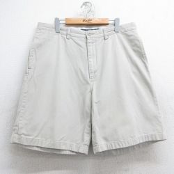 W37★古着 ノーティカ NAUTICA ブランド ショート チノ パンツ ショーツ チノパン メンズ コットン ベージュ カーキ 25jun19 中古 ボトムス 短パン ショーパン