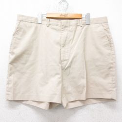 W40★古着 ショート パンツ ショーツ メンズ 80年代 80s 大きいサイズ タロン ベージュ カーキ 25jun20 中古 ボトムス 短パン ショーパン ハーフ