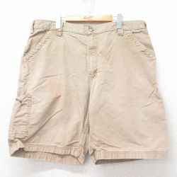 W40★古着 カーハート Carhartt ショート ペインター パンツ ショーツ メンズ 大きいサイズ コットン ベージュ カーキ 25jun20 中古 ボトムス 短パン ショーパン
